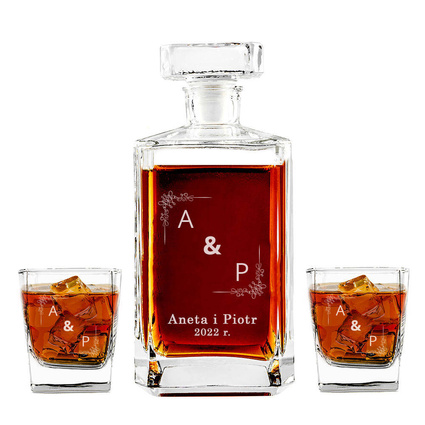 Zestaw do whisky DLA PARY na ŚLUB ROCZNICĘ PARAPETÓWKĘ
