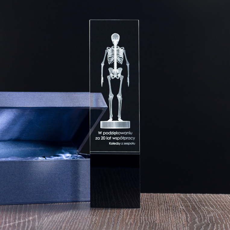 SZKIELET 3D grawer w statuetce Twoja dedykacja Upominek Dla Współpracownika
