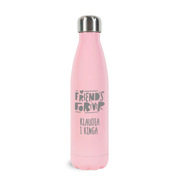 Butelka termiczna różowa z grawerem FRIENDS FOR EVER