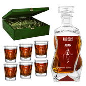 PREZENT DLA KONESERA JASIA WĘDROWNICZKA - Zestaw do whisky w skrzynce