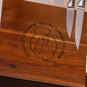 BLOK MAGNETYCZNY z grawerem i 5 noży  – NA IMIENINY dla niej