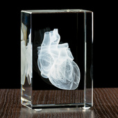 SERCE 3D - grawer w szkle STATUETKA MEDYCZNA PODZIĘKOWANIE