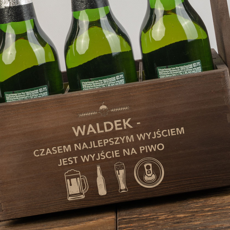 Nosidło drewniane na piwo DLA AMATORA PIWA z twoim grawerem