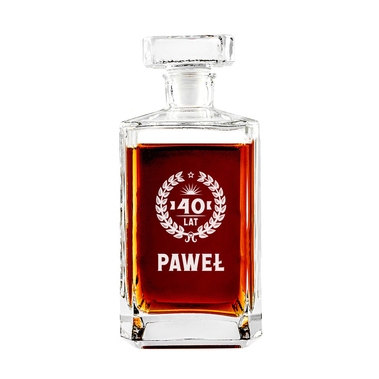 GRAWEROWANA karafka prosta z okazji 40 URODZIN