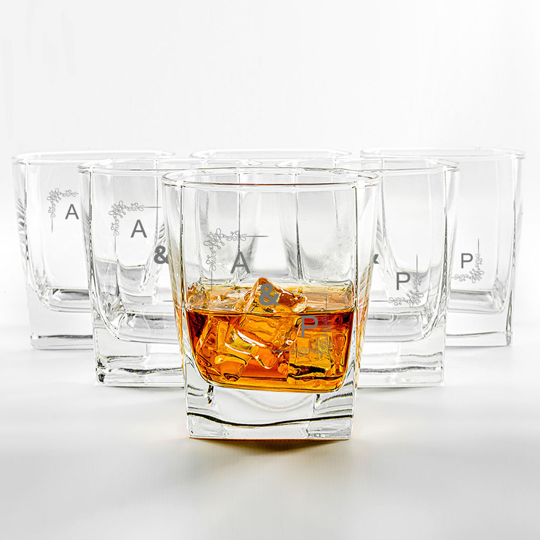 Komplet 6 szklanek do whisky z grawerem inicjałów PREZENT DLA PARY