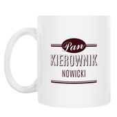 Kubek biały z nadrukiem PAN KIEROWNIK + NAZWISKO
