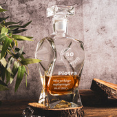 Karafka łamana z 6 szklankami PREZENT NA 50 URODZINY