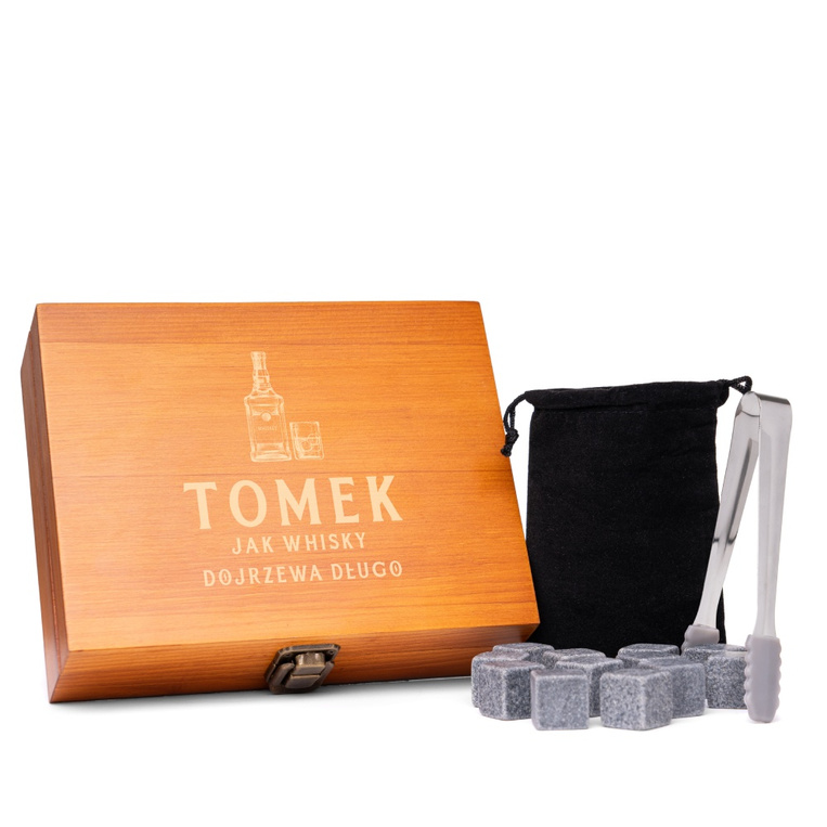 PERSONALIZOWANY zestaw kamieni do whisky NA URODZINY dla niego