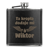 Personalizowana piersiówka w skórze z TWOIM GRAWEREM