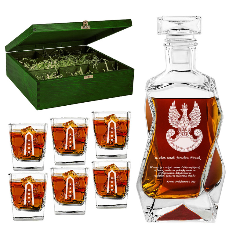 Grawerowany zestaw do whisky dla żołnierza odchodzącego na emeryturę