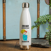 Butelka termiczna z nadrukiem SILNA DZIEWCZYNA + IMIĘ