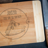 Deska do krojenia grawerowana DLA ZNAWCY SERÓW dla niej dla niego