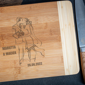 Drewniana deska do krojenia na prezent DLA PARY na rocznicę ślubu