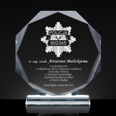 Statuetka z grawerem DLA POLICJANTA odchodzącego na emeryturę – OD ZAŁOGI