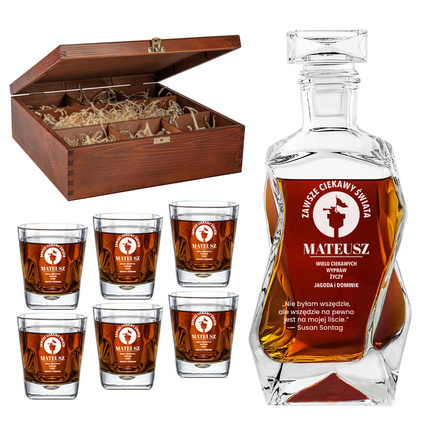 ZESTAW DO WHISKY na prezent DLA PODRÓŻNIKA twój grawer