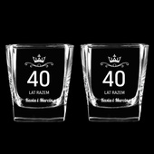 GRAWEROWANE 2 szklanki do whisky na 40 ROCZNICĘ ŚLUBU