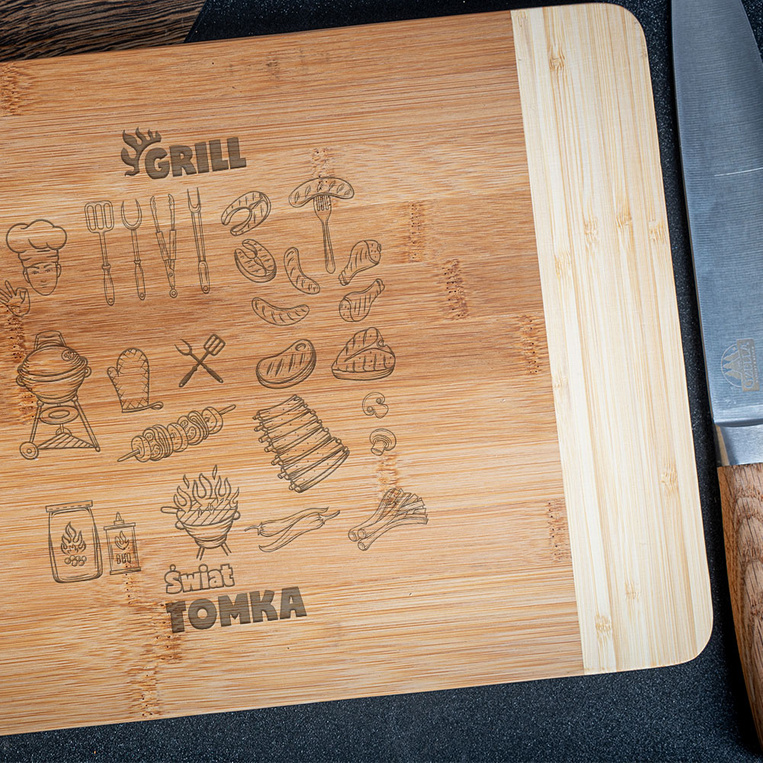 Deska do krojenia z grawerem dla AMATORA GRILLA na URODZINY