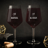 Kieliszki do wina czerwonego z grawerem dla pary