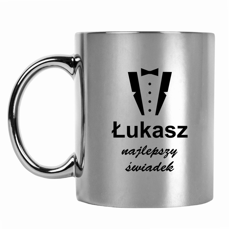 Kubek srebrny z nadrukiem PODZIĘKOWANIA DLA ŚWIADKA