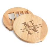 Deska do serów z zestawem noży z grawerem MONOGRAM + NAZWISKO na prezent DLA ZNAJOMYCH NA ŚLUB ROCZNICĘ