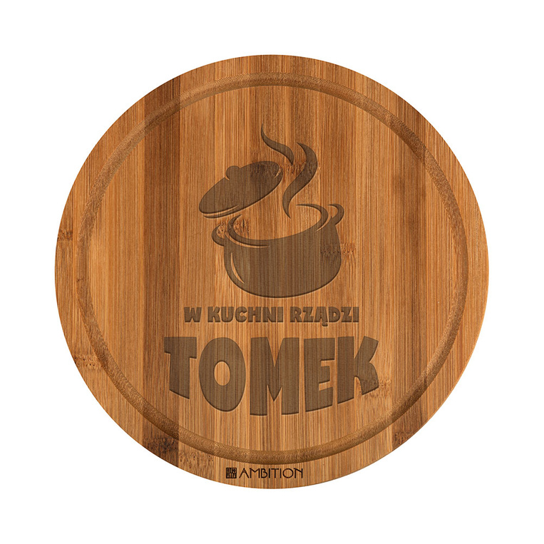 Grawerowana deska do krojenia na prezent DLA NIEGO TOMEK RZĄDZI