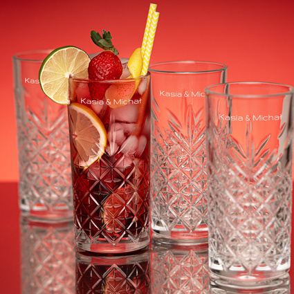 Zestaw 4 eleganckich szklanek 365 ML GRAWER IMION – prezent dla pary