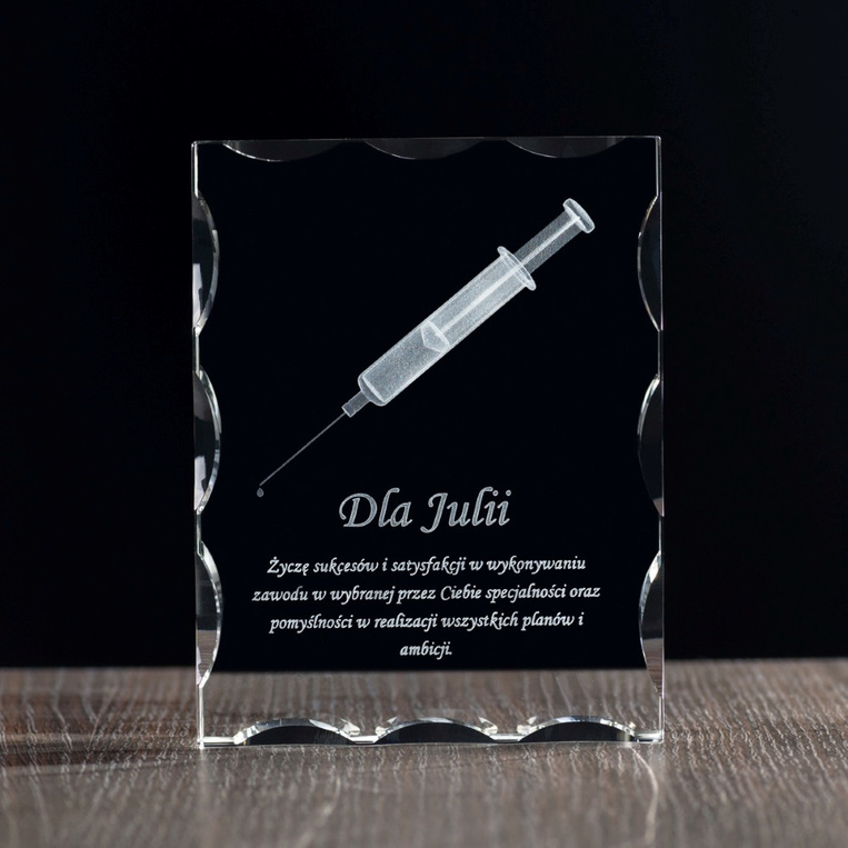 Statuetka Dla Pracownika Medycznego Pielęgniarki - grawer strzykawki i dedykacja