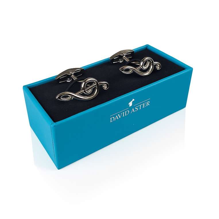 Spinki do mankietów KLUCZ WIOLINOWY – prezent DLA MUZYKA