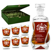 PREZENT DLA STRAŻAKA - karafka i 6 szklanek w skrzynce z twoim grawerem