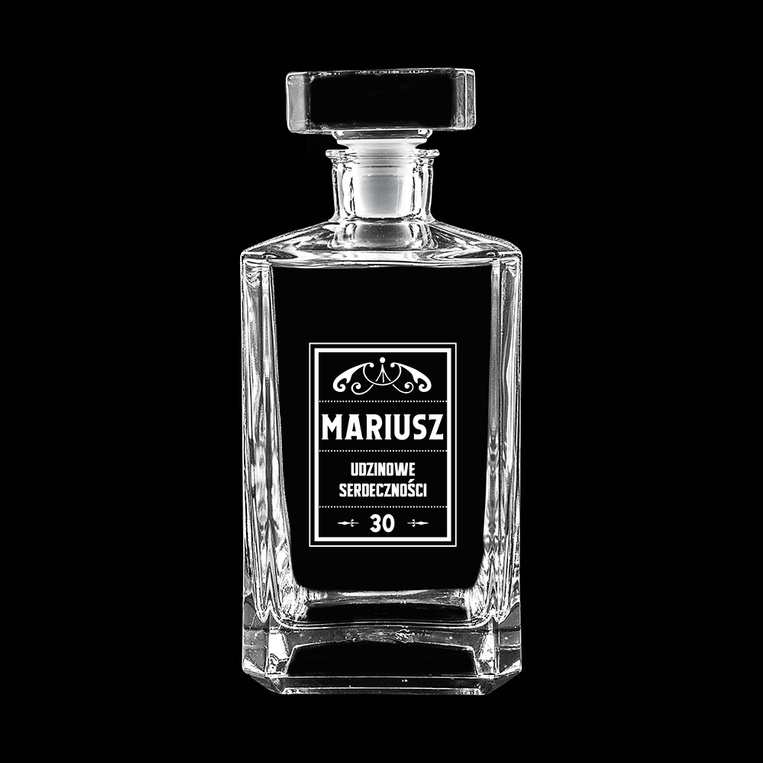 Karafka do whisky na prezent Z OKAZJI 30 URODZIN