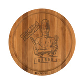 DESKA do krojenia okrągła dla AMATORA GOTOWANIA na prezent NIE ZADZIERAJ Z KUCHARZEM