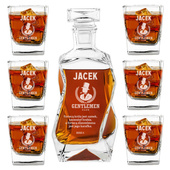 Grawerowany zestaw do whisky ze szklankami dla GENTLEMENA na IMIENINY