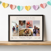 Personalizowany plakat w ramce – prezent na 25. rocznicę ślubu