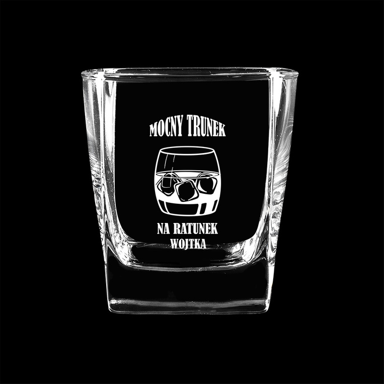 GRAWEROWANA Karafka i 2 szklanki do whisky NA RATUNEK na prezent DLA NIEGO