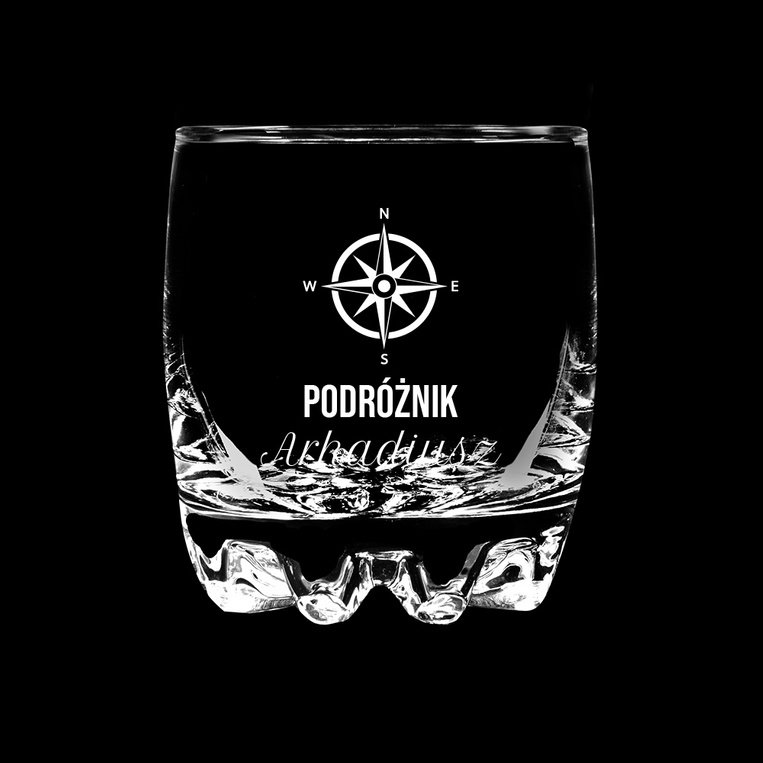 Szklanka do whisky dla PODRÓŻNIKA z grawerem