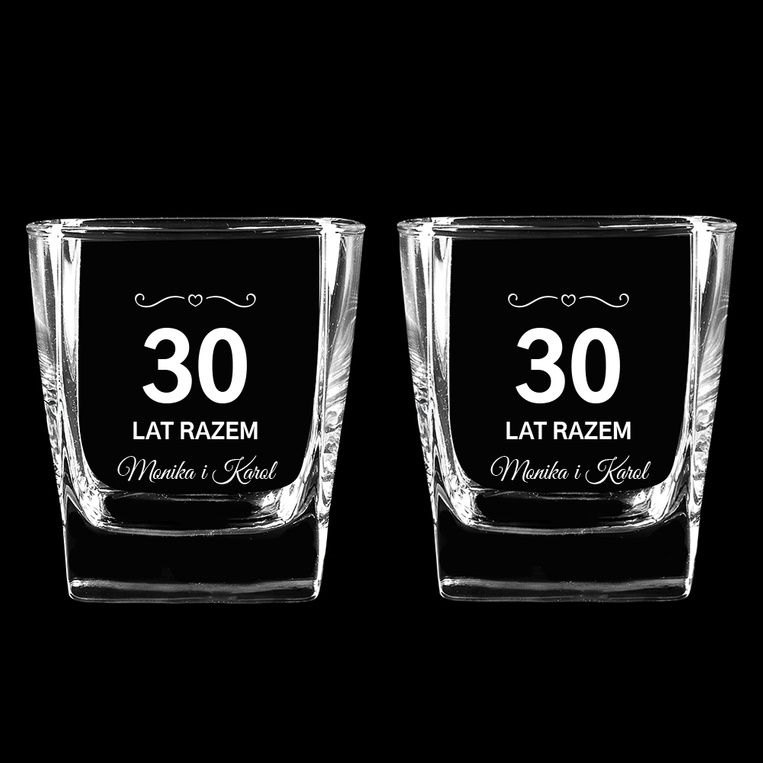 2 Szklanki do whisky z grawerem 30 LAT RAZEM prezent na rocznicę