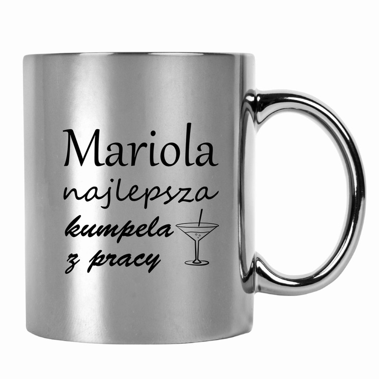 Kubek srebrny z nadrukiem NAJLEPSZA KUMPELA Z PRACY