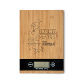 Waga kuchenna prostokątna z grawerem IKONA STYLU + IMIĘ na prezent DLA BABCI
