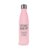 Butelka termiczna różowa z grawerem FRIENDS FOR EVER