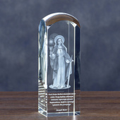 Święta Barbara - grawer postaci w szkle PATRONKA GÓRNIKÓW statuetka dla Górnika