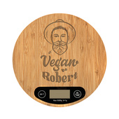 Waga kuchenna z personalizowanym grawerem VEGAN ROBERT prezent na uordziny