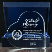 Kryształowe Serce na 50. Urodziny Mamy - Grawerowana Pamiątka