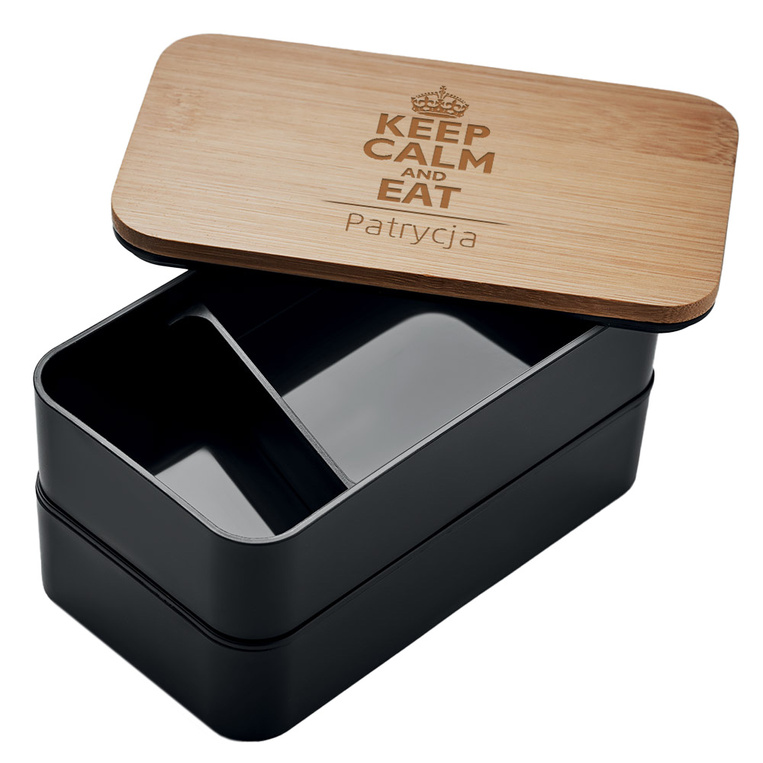 Lunch box z bambusową pokrywką TWOJA PERSONALIZACJA