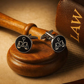 Spinki do mankietów WAGA TEMIDY – prezent DLA ABSOLWENTA PRAWA PRAWNIKA