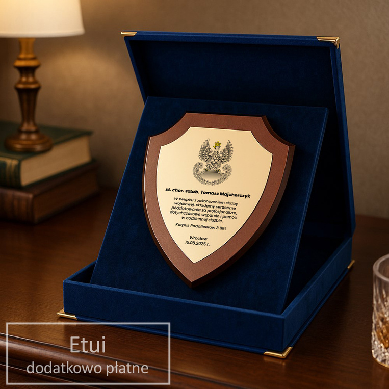 Dyplom tarcza z orzełkiem wojskowym DLA ŻOŁNIERZA NA EMERYTURĘ