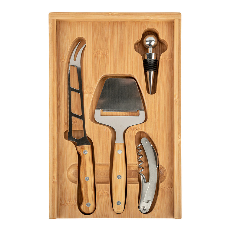 Prezent biznesowy z logiem - Zestaw do serów i wina w etui