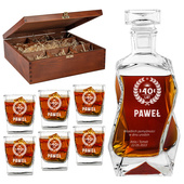 Karafka łamana z zestawem szklanek na 40 URODZINY