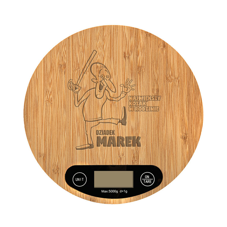 Waga kuchenna z grawerem DLA DZIADKA Z HUMOREM prezent na urodziny
