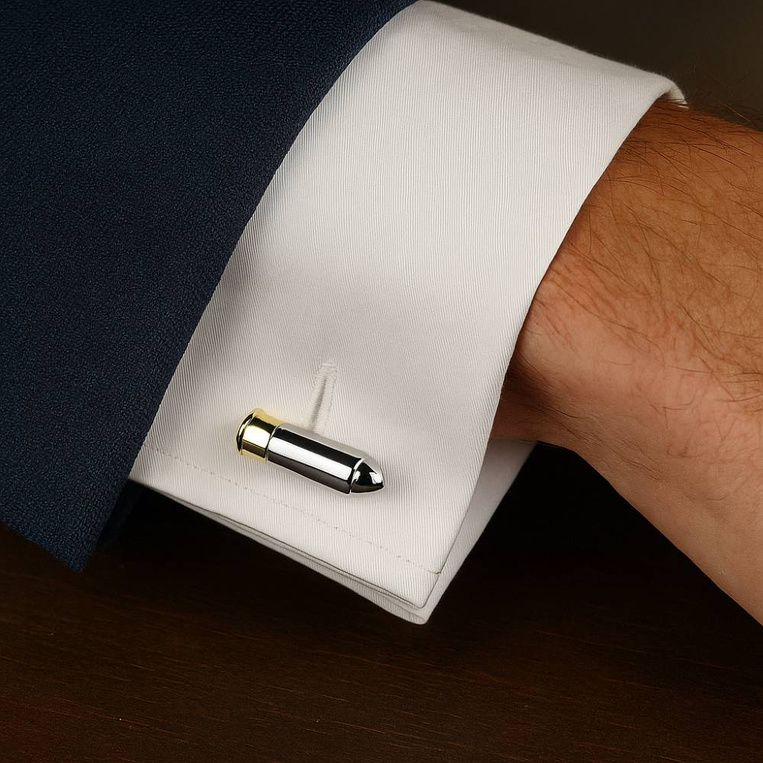 Spinki do mankietów NABÓJ – prezent DLA STRZELCA ŻOŁNIERZA