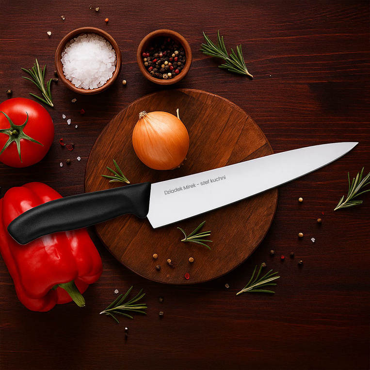 Uniwersalny NÓŻ SZEFA KUCHNI z grawerem – prezent DLA DZIADKA